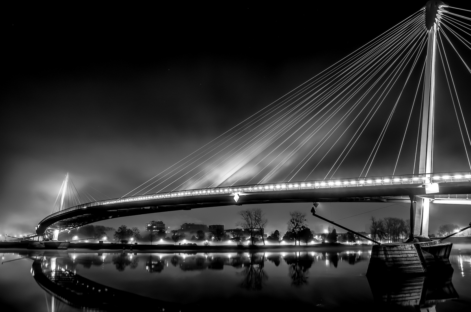 bridge over still water