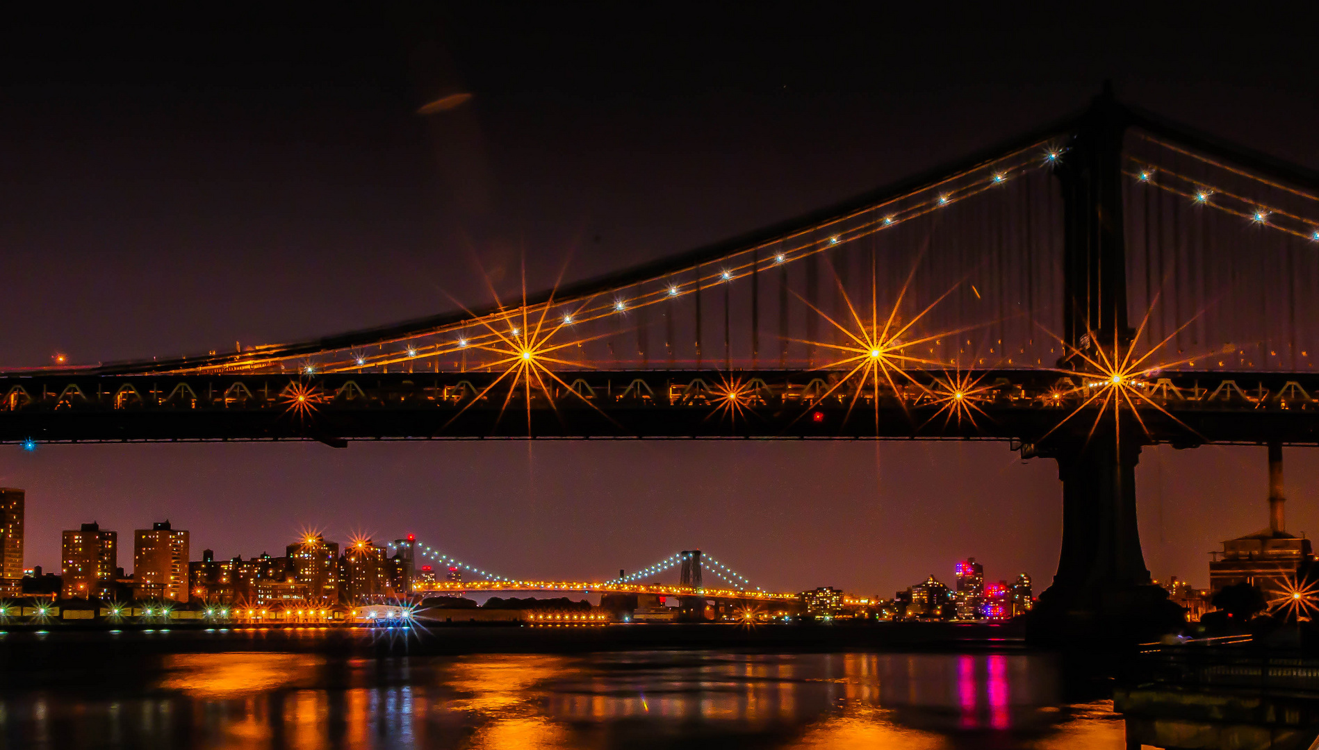 Bridges in NYC at Night