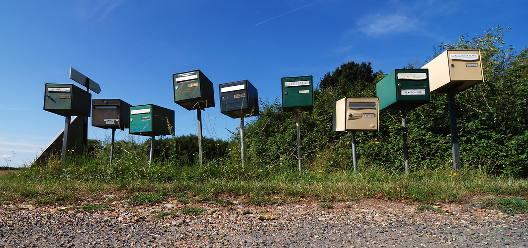 Briefkästen an der Ferme de Villeroux