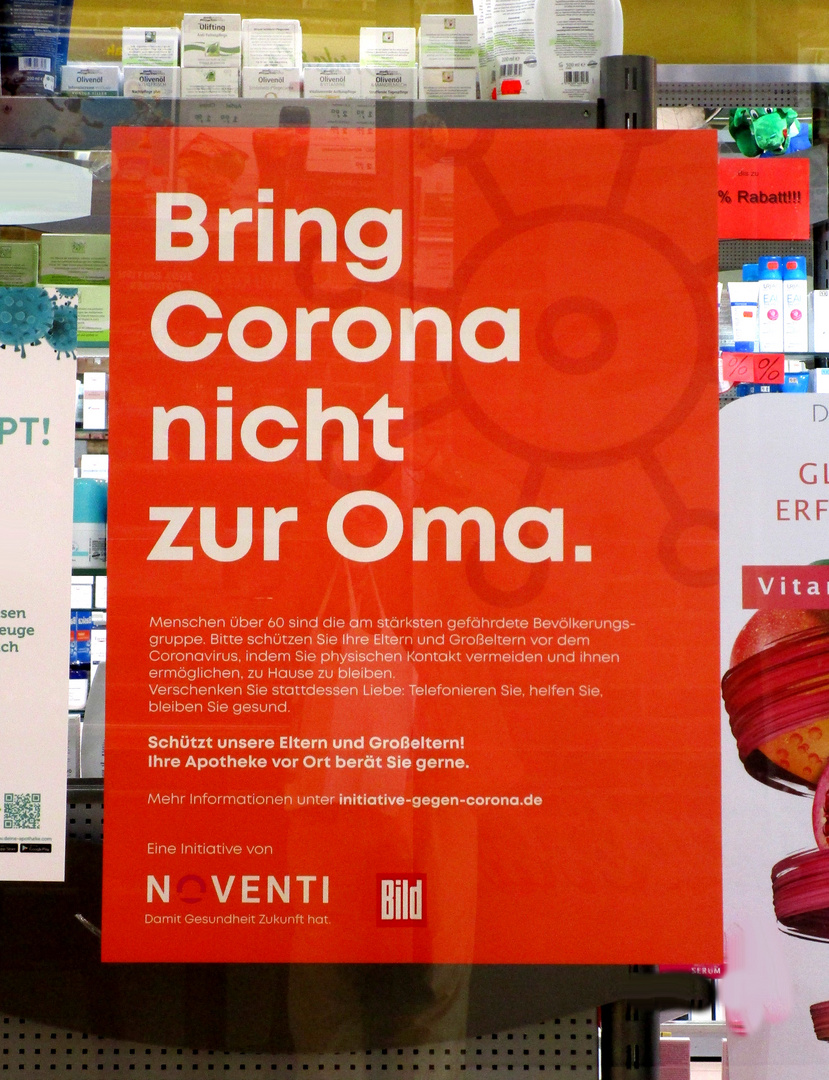 Bring Corona nicht zur Oma.