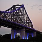 brisbane  bridge at night with blue lights