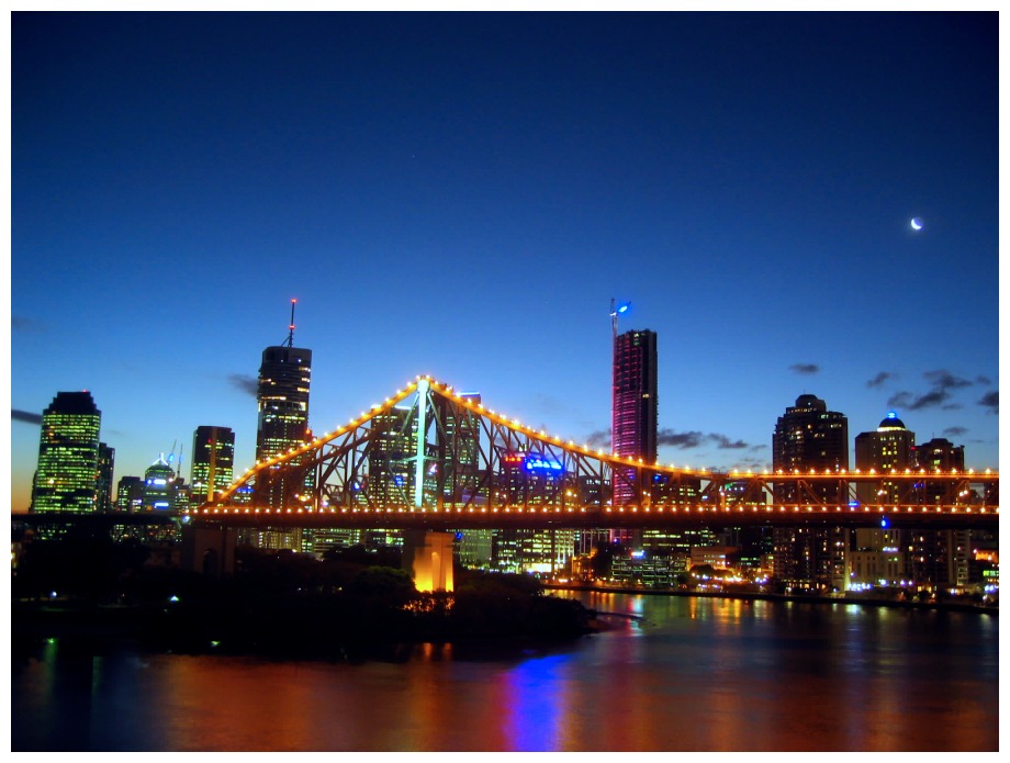 Brisbane kurz nach Sonnenuntergang