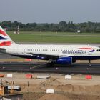 British Airways Airbus auf dem Weg zur Startbahn.