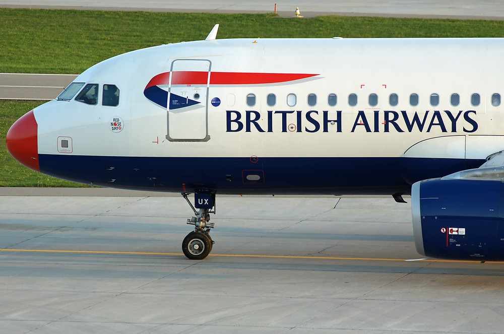 BRITISH AIRWAYS mit " Red Nose Day"