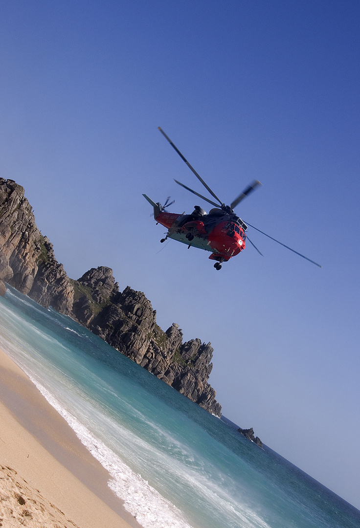 British Royal Navy Sea Rescue @ Porthcurno, Cornwall