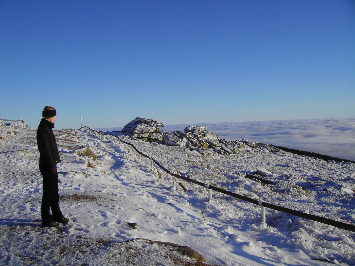 Brocken im Harz  Winter 2006 mit Video Brockenauffahrt unter Dampf