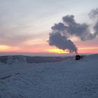 Brockenbahn an einem Winterabend