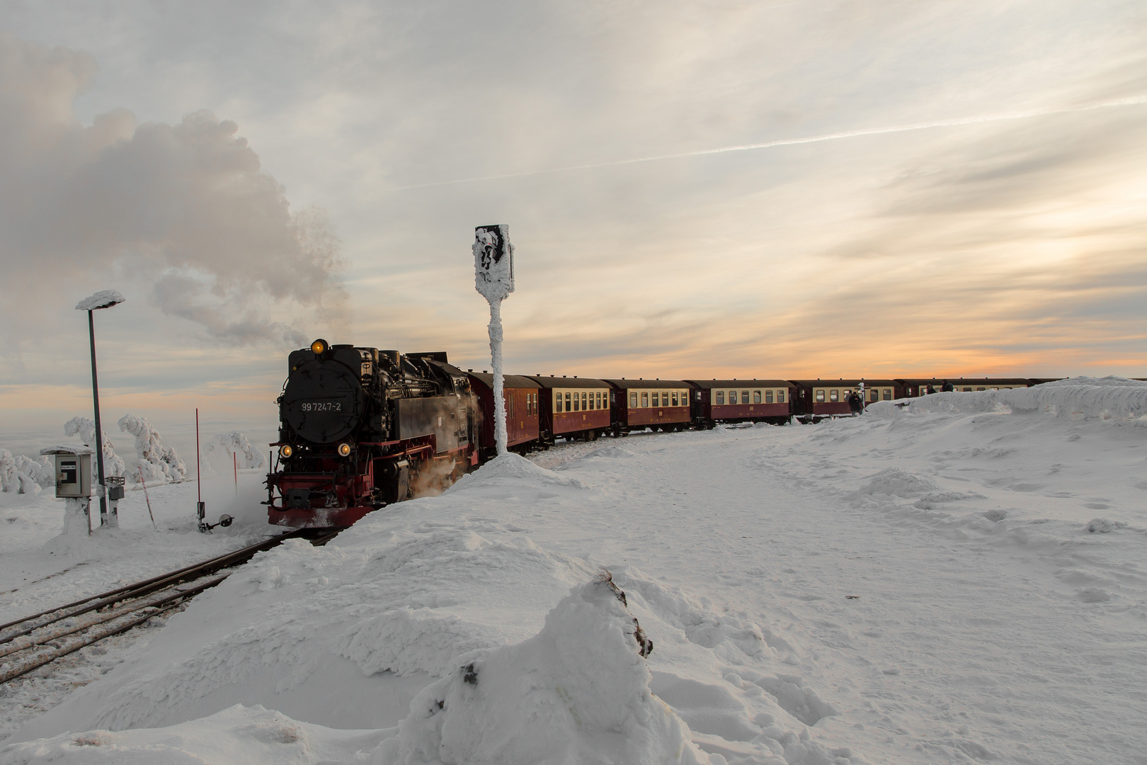 Brockenbahn, Ankunft am Gipfel