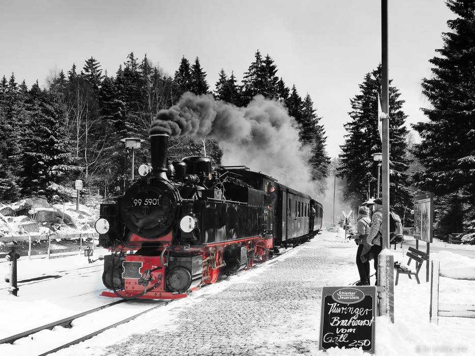 Brockenbahn im Bahnhof Schierke