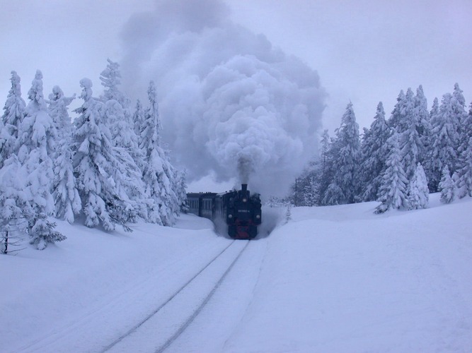 Brockenbahn im März 2005