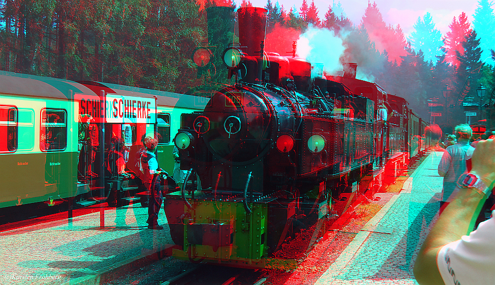 Brockenbahn in 3D (Rot/Cyan)