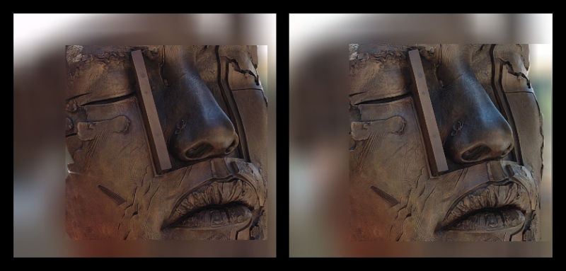 Bronze-Face hinter Rahmen