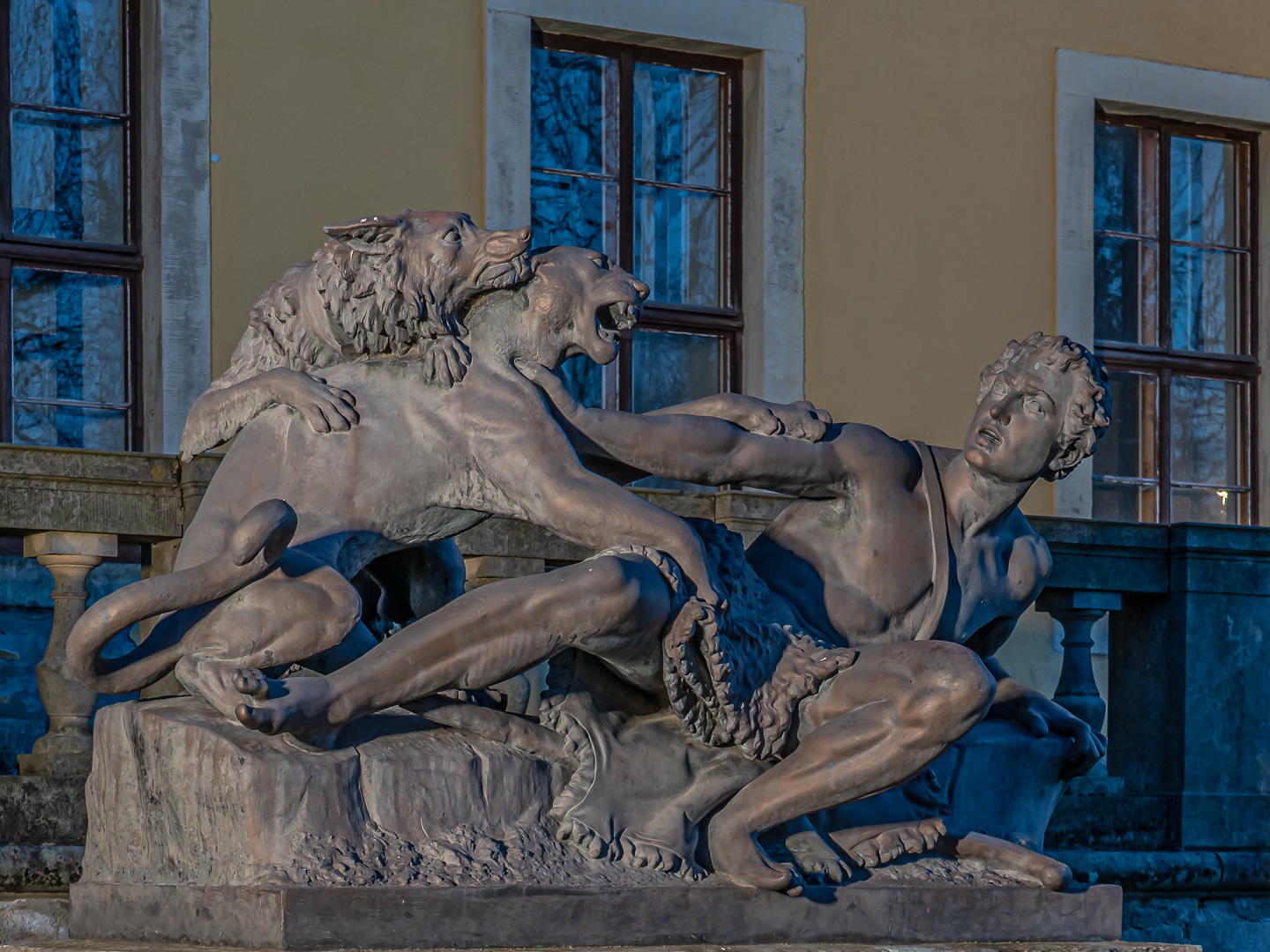 Bronzeskulptur im nördlichen Schlosspark des Schlosses Ballenstedt