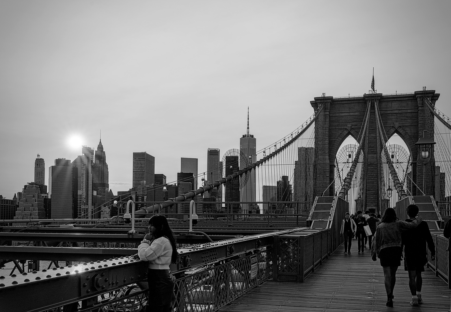 Brooklyn Bridge am Abend