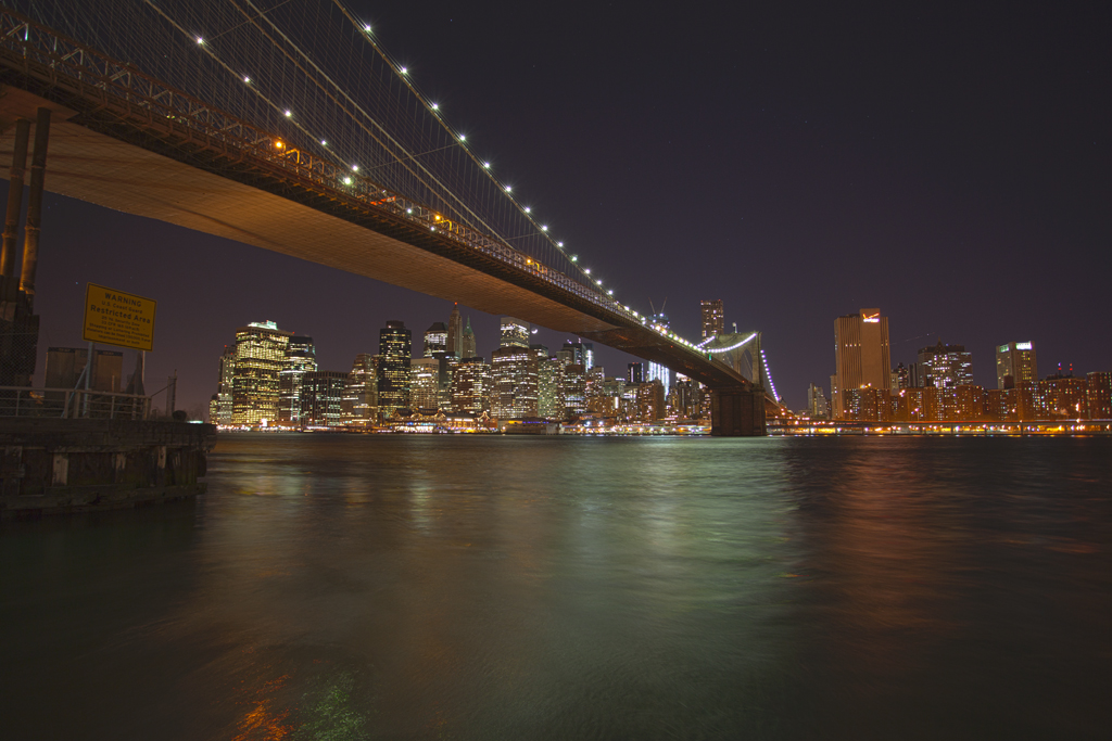 Brooklyn Bridge and Financial District - New York City - HDR