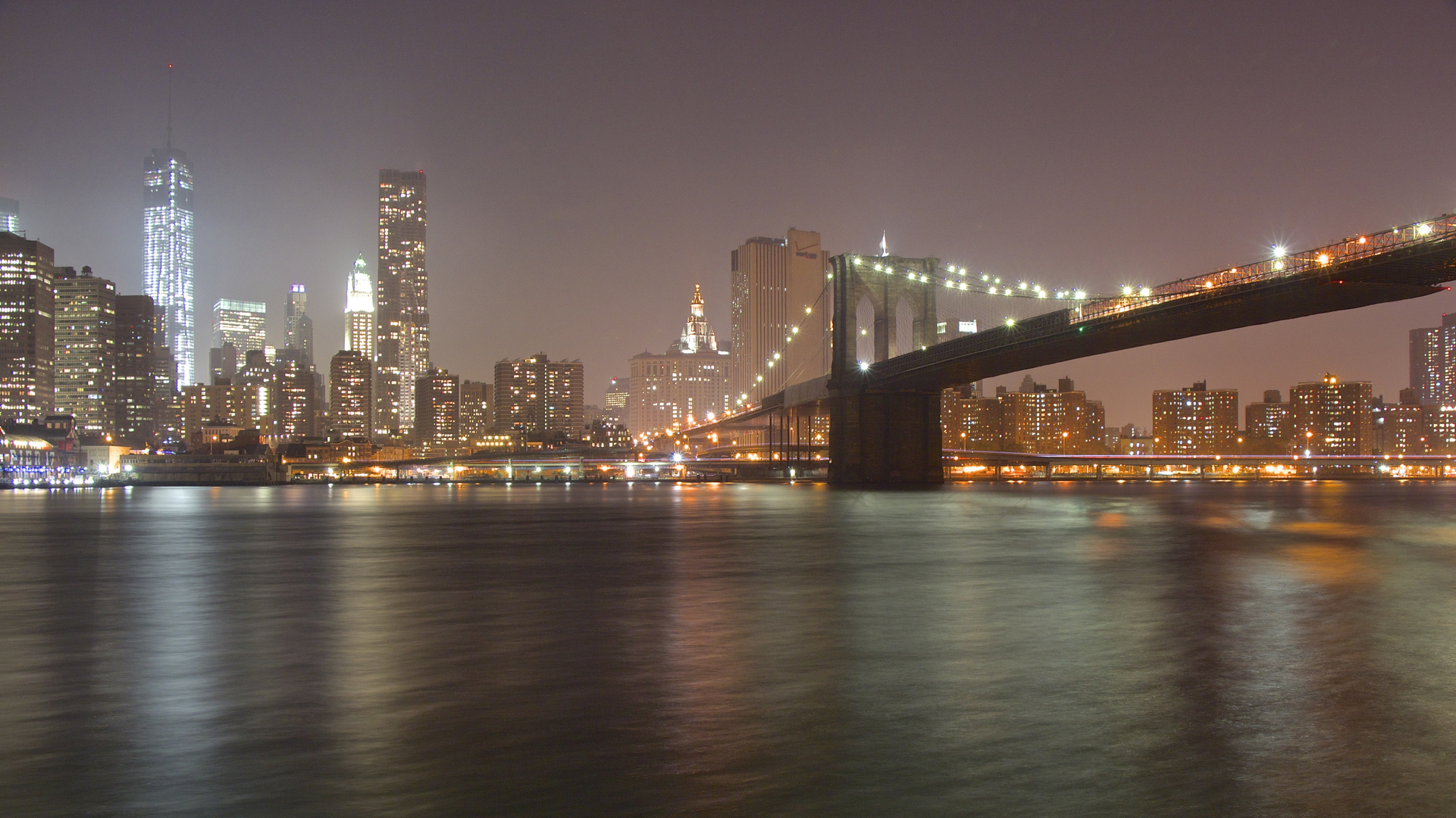 Brooklyn Bridge and lower Manhattan