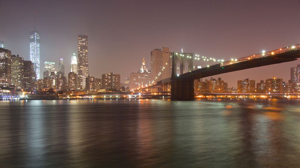 Brooklyn Bridge and lower Manhattan