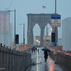 Brooklyn Bridge at rain