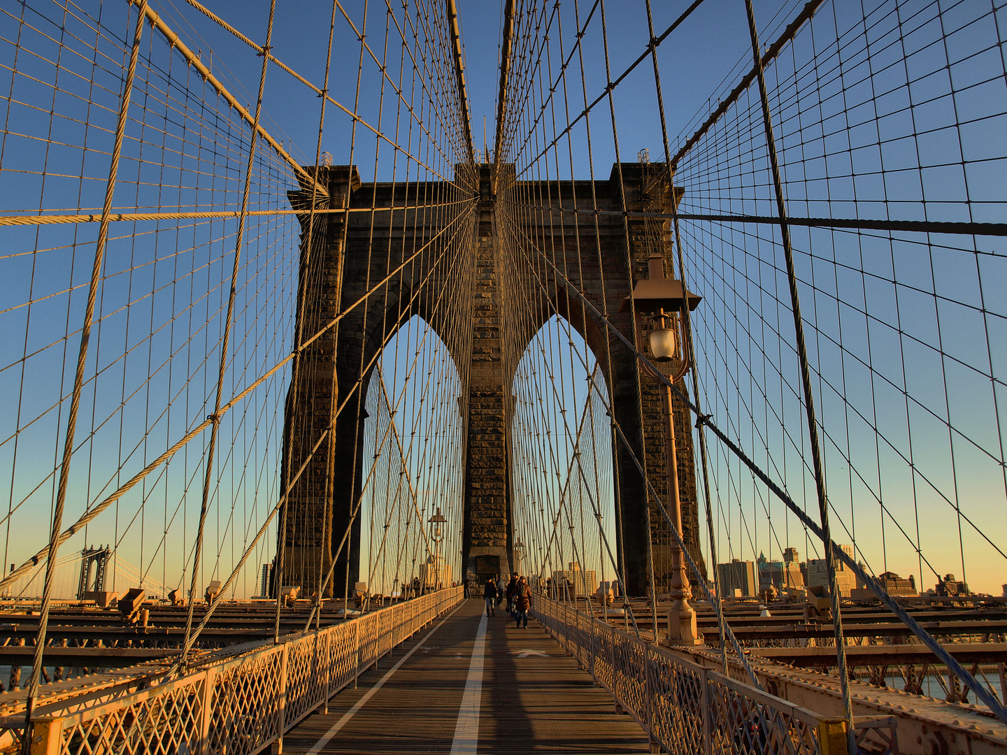 Brooklyn Bridge at sunset