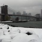 Brooklyn Bridge during snowstorm