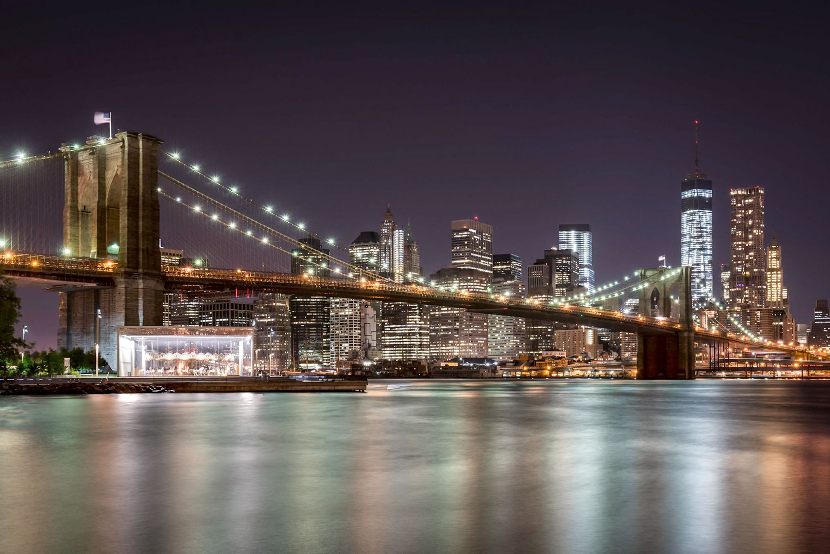 Brooklyn Bridge New York USA bei Nacht