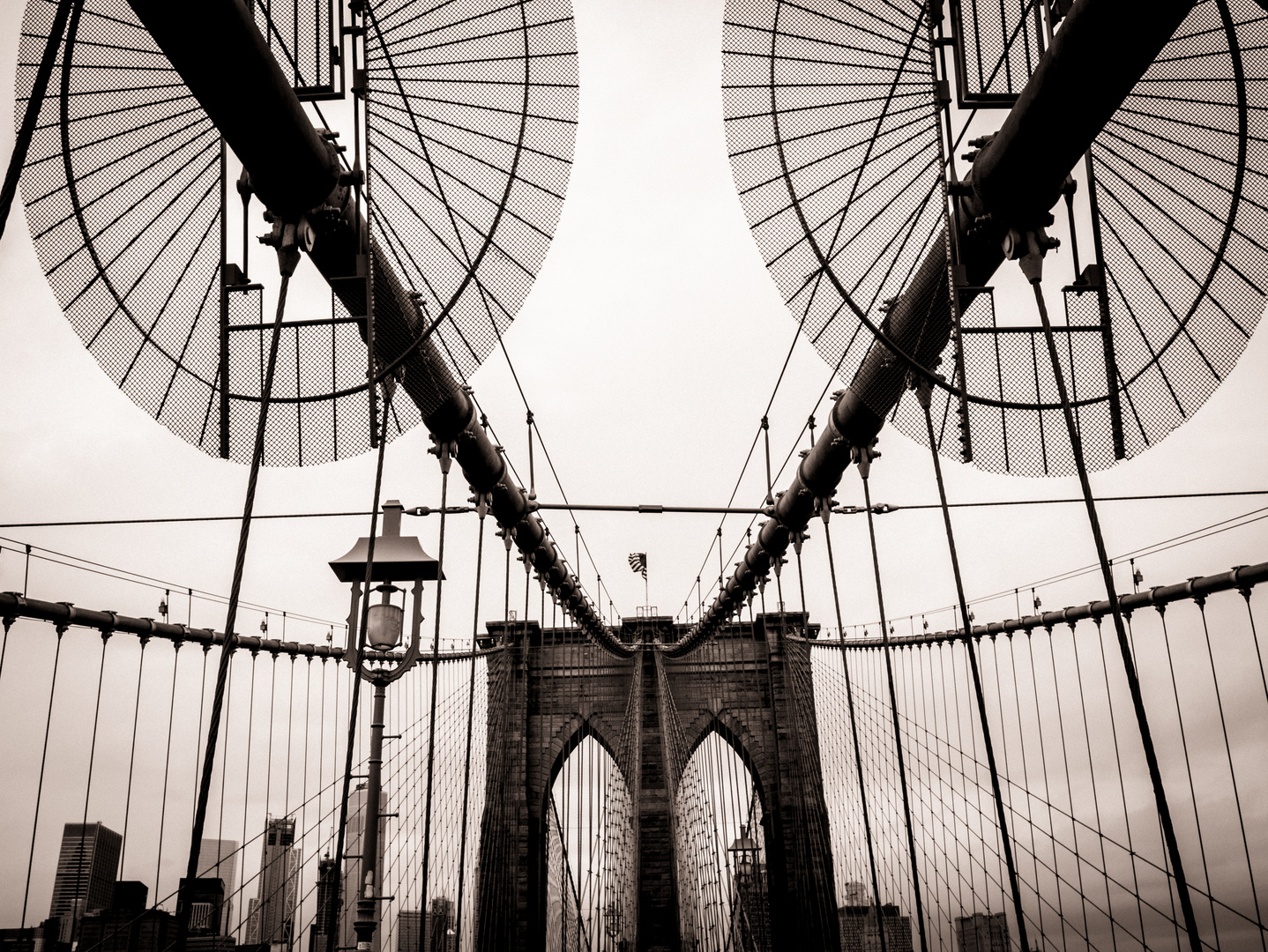 Brooklyn Bridge on a rainy day