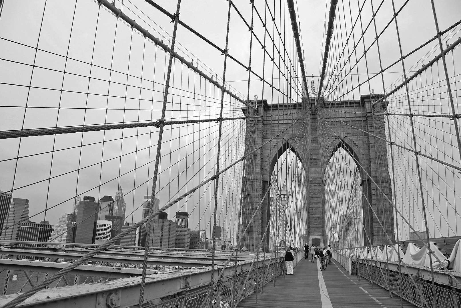 Brooklyn bridge, sous un déluge absolu!