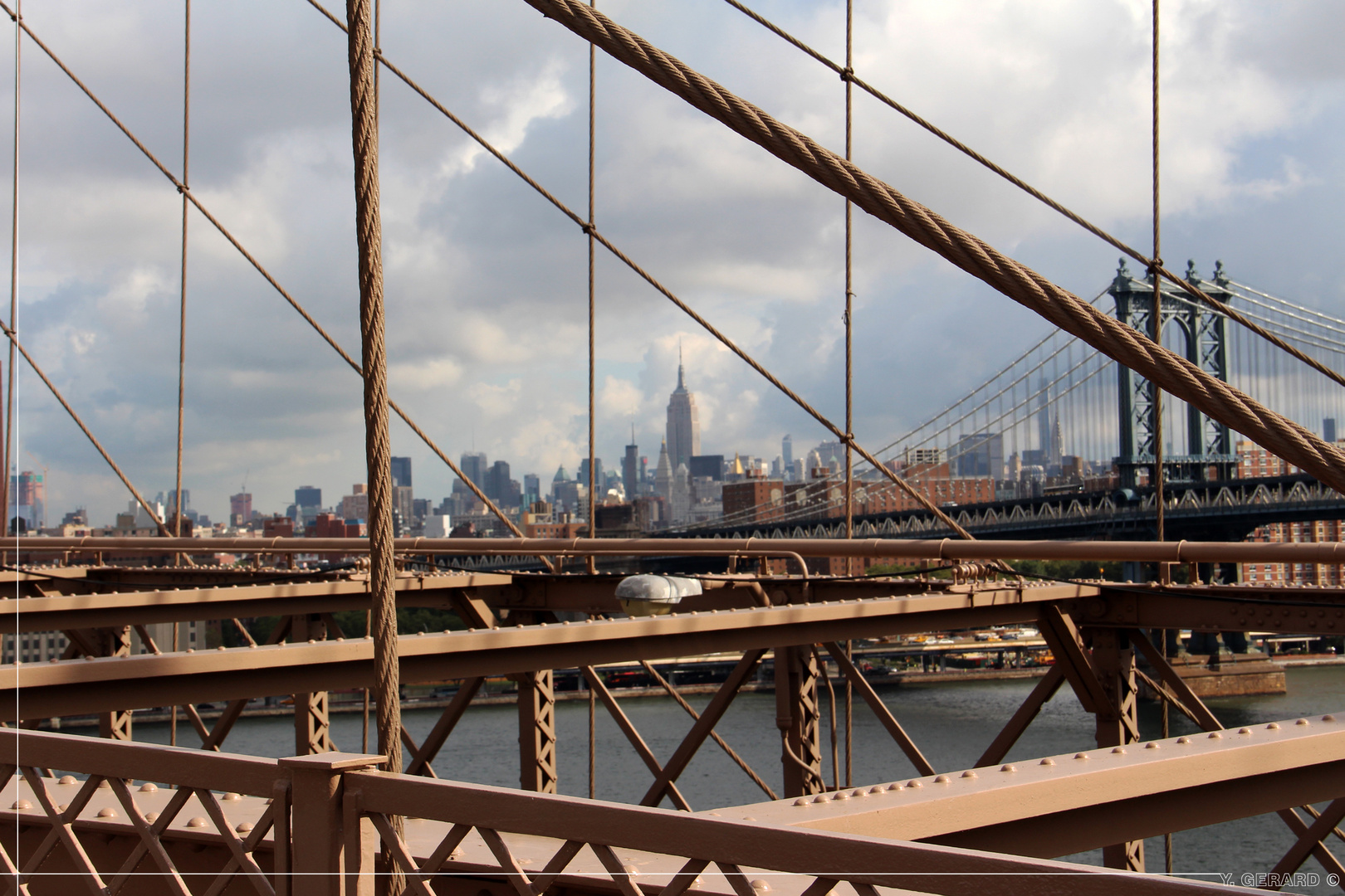 Brooklyn Bridge - Vue sur Manhattan