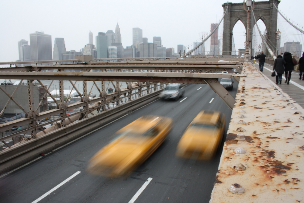 Brooklyn Bridge - Yellow Cabs