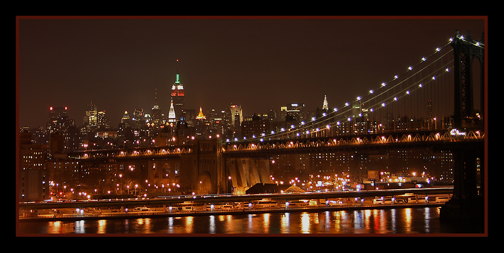 Brooklynbridge New York mit Blick auf Manhattan