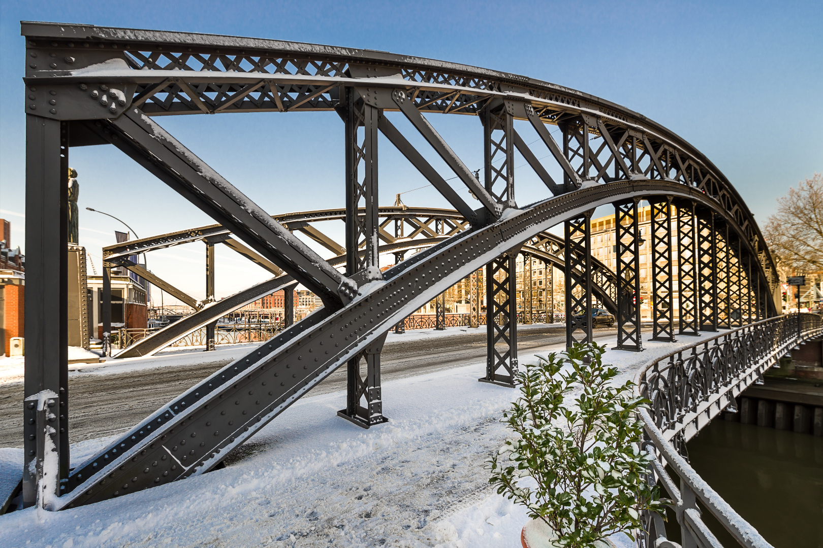 Brooksbrücke im Winter