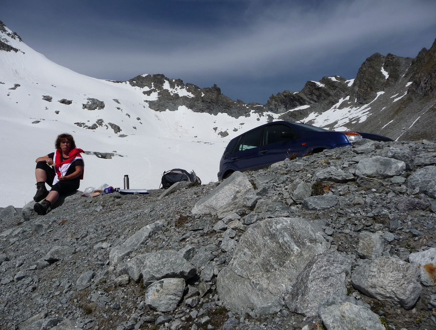 Brotzeit am Gletscher !