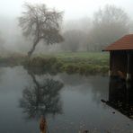 brouillard sur le lac d'Uza