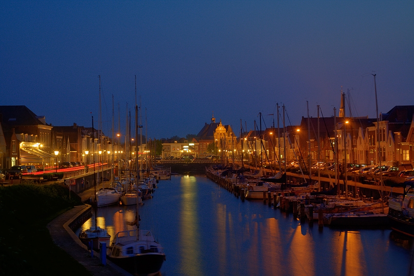 Brouwershaven, Zeeland bei Nacht.