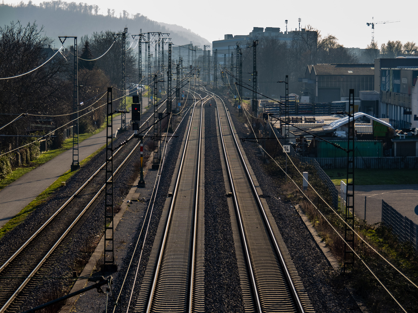 Bruchsal - Einfahrt zum Bruchsaler Bahnhof