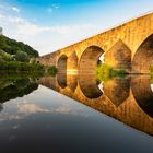 Brücke der Einheit im Abendlicht