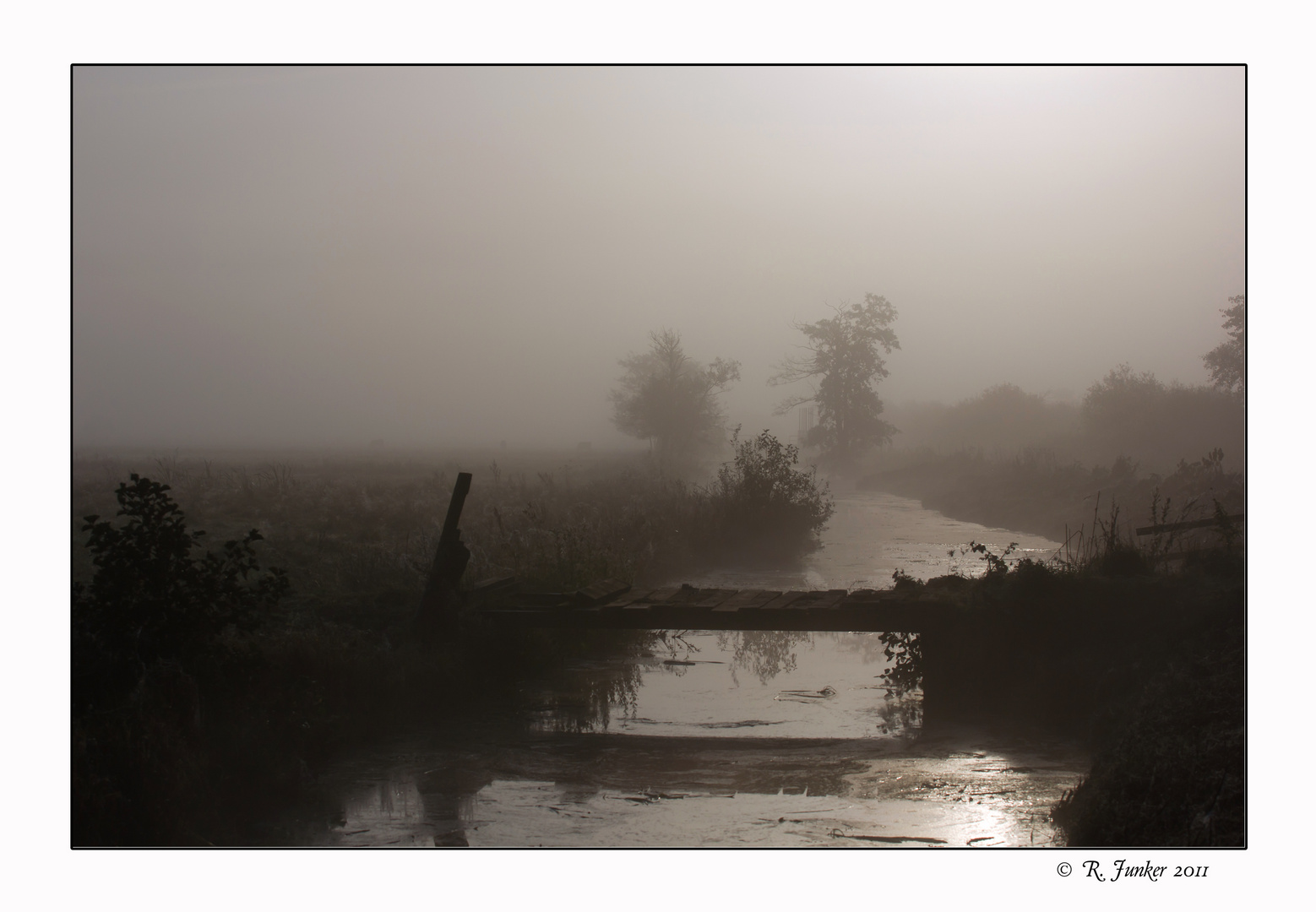 Brücke im Morgennebel