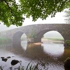 Brücke im Nebel, Dartmoor, England