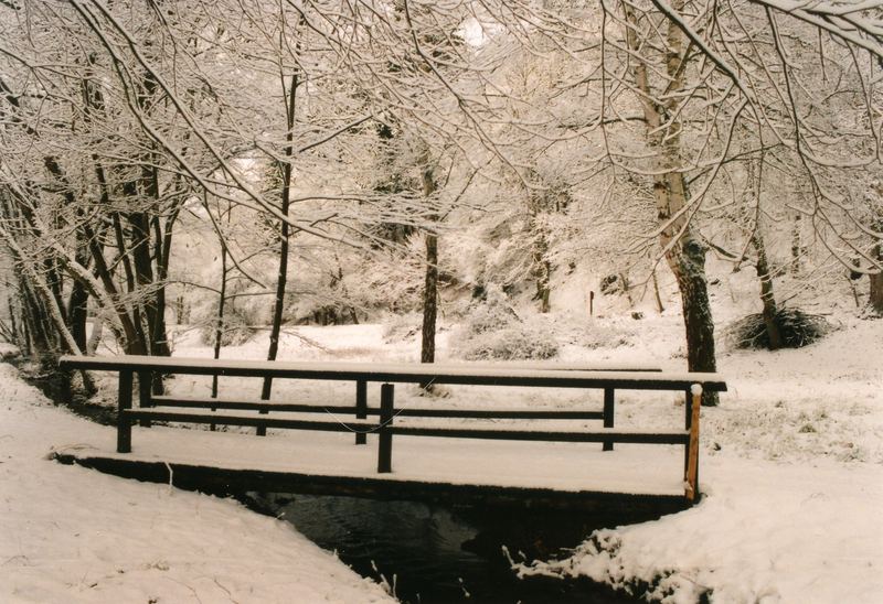 Brücke im Schnee