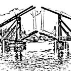 Brücke in Holzschnitt-Art