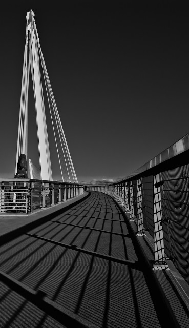 Brücke in Kehl am frühlingshaften 17.02.14