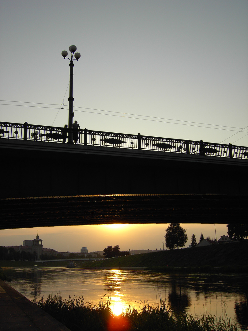 Brücke in Vilnius bei Abendstimmung