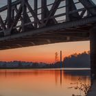 Brücke mit Sonnenuntergang