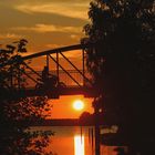 Brücke mit Sonnenuntergang