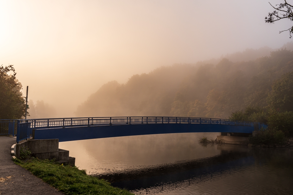 Brücke Remlingrade im Nebel