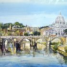 Brücke  Sant Angelo und Petersdom Rom