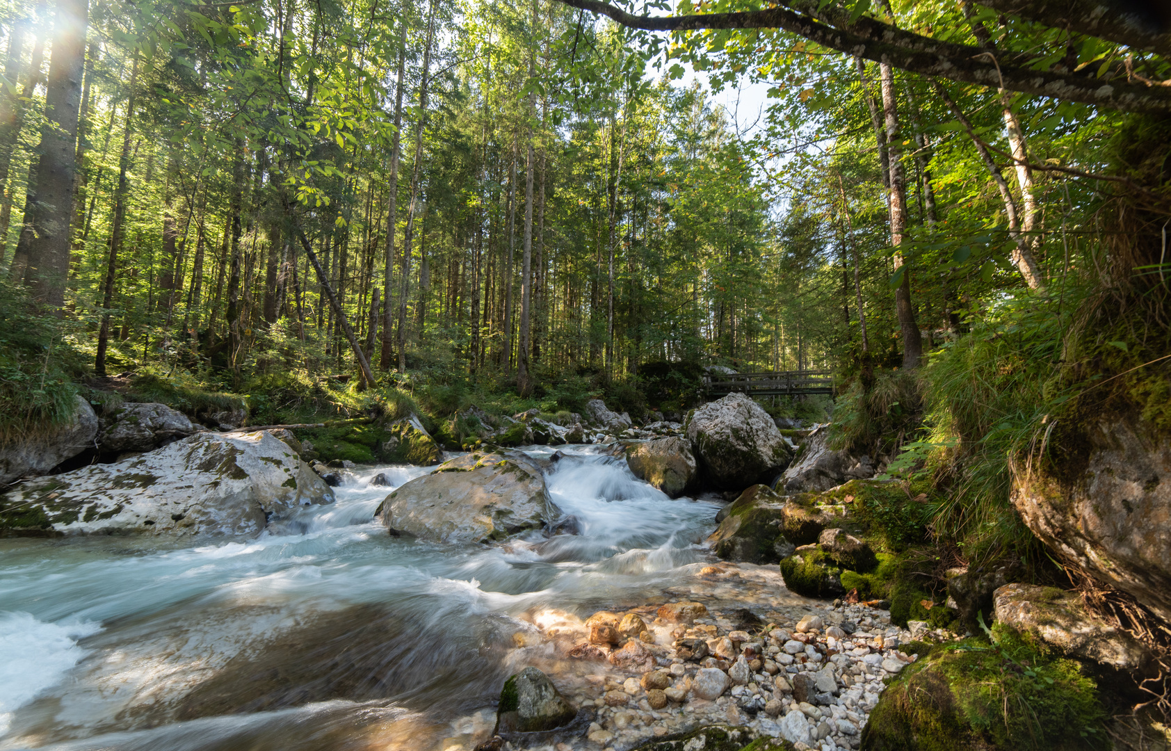 Brücke über den wilden Fluss