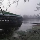 Brücke über die Warthe in Kostrzyn/ Küstrin im Winter