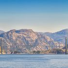 Brücke über einem Fjord, Norwegen