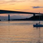 Brücke zur Insel Skye im Abendlicht